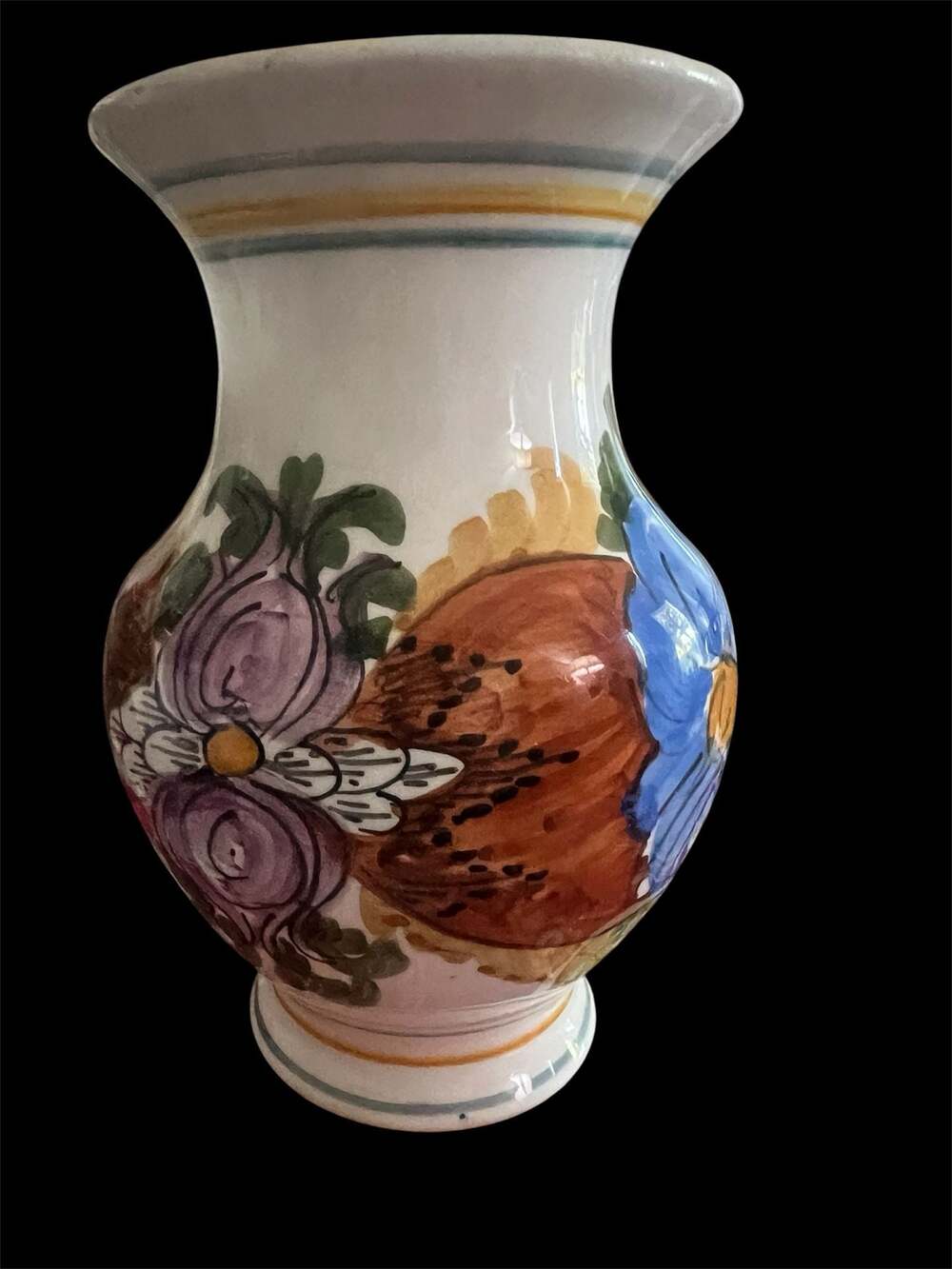 B.A. Skyros Hand Painted Floral Ceramic Vase